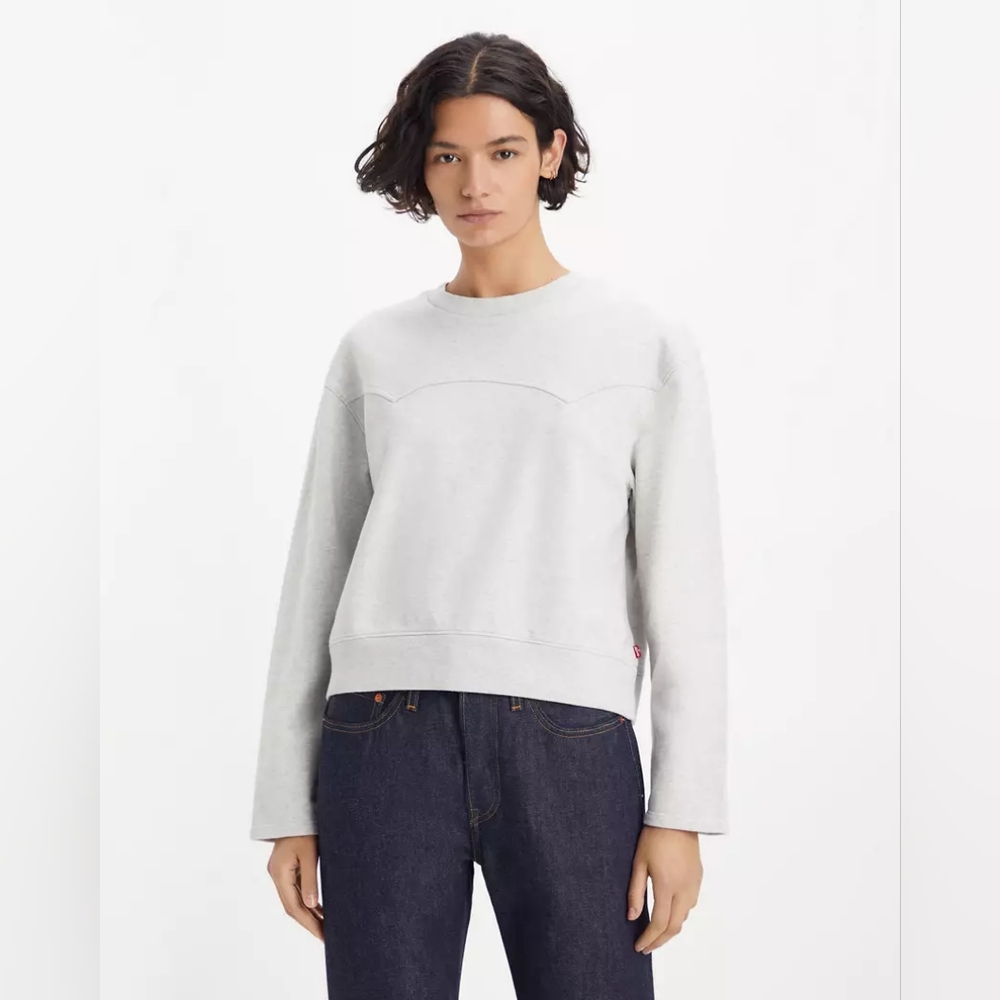 Levi's Howdy Crewneck Sweatshirt Heather Gray Size XS